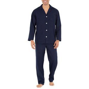 Geoffrey Beene Men's Long Sleeve Woven Pajama Set